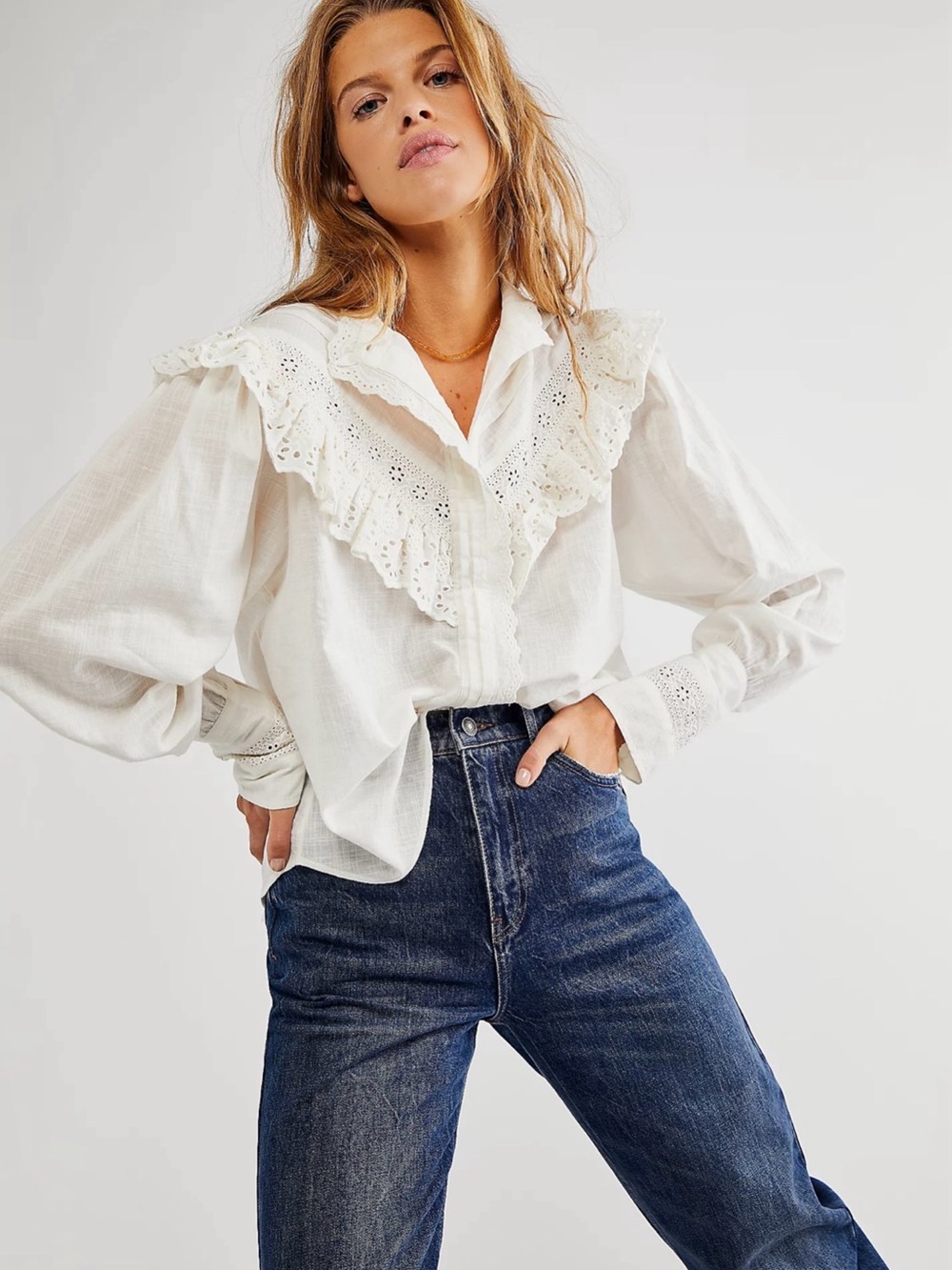 Women's Free People Hit the Road Button-down, size L